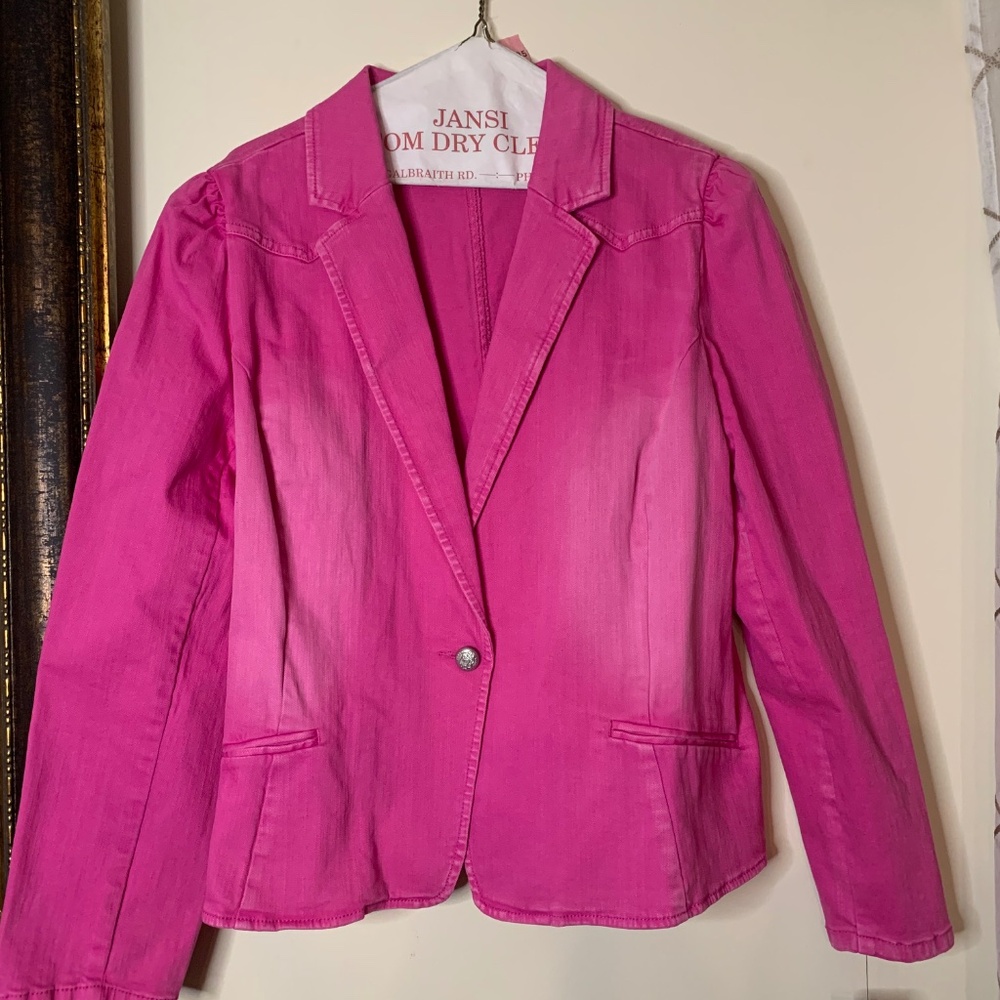 INC Pink Denim Jacket, Size XXL - Picture 2 of 8
